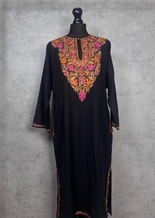 Posh Rang Acro Wool Aari Embroidered Pheran