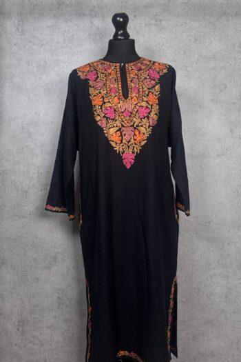 Posh Rang Acro Wool Aari Embroidered Pheran