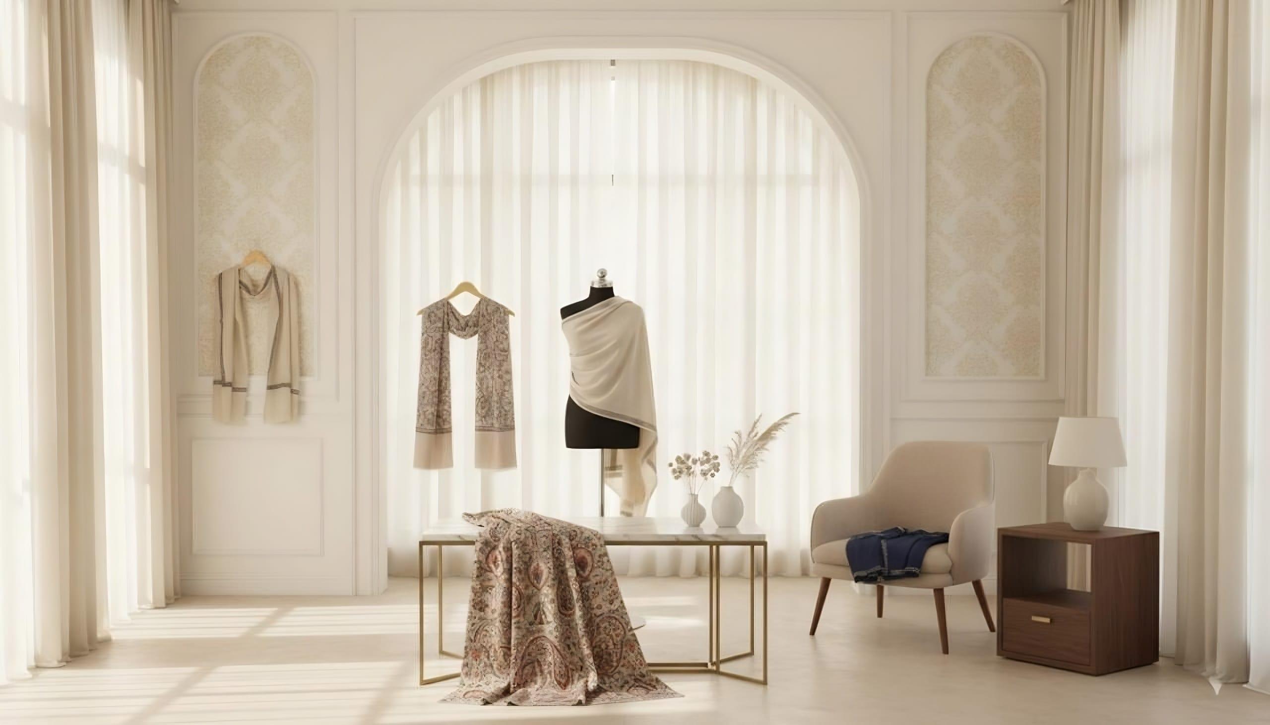 Timeless Elegance in Beige – Shawl Collection