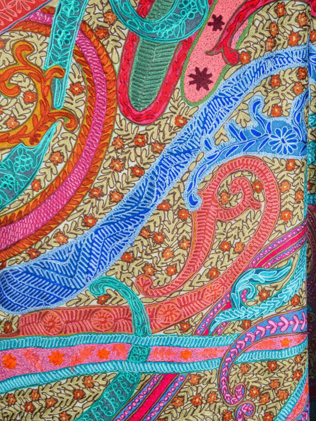Rang-e-Naghma Kalamkari Hand Painted Wool Shawl