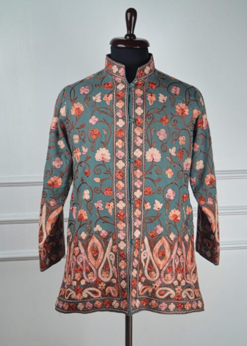 Wildflower Weave Kashmiri Short Woollen Jacket