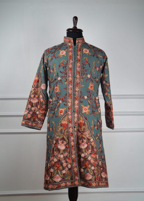 The Autumn Reverie Kashmiri Long Acro Woollen Jacket