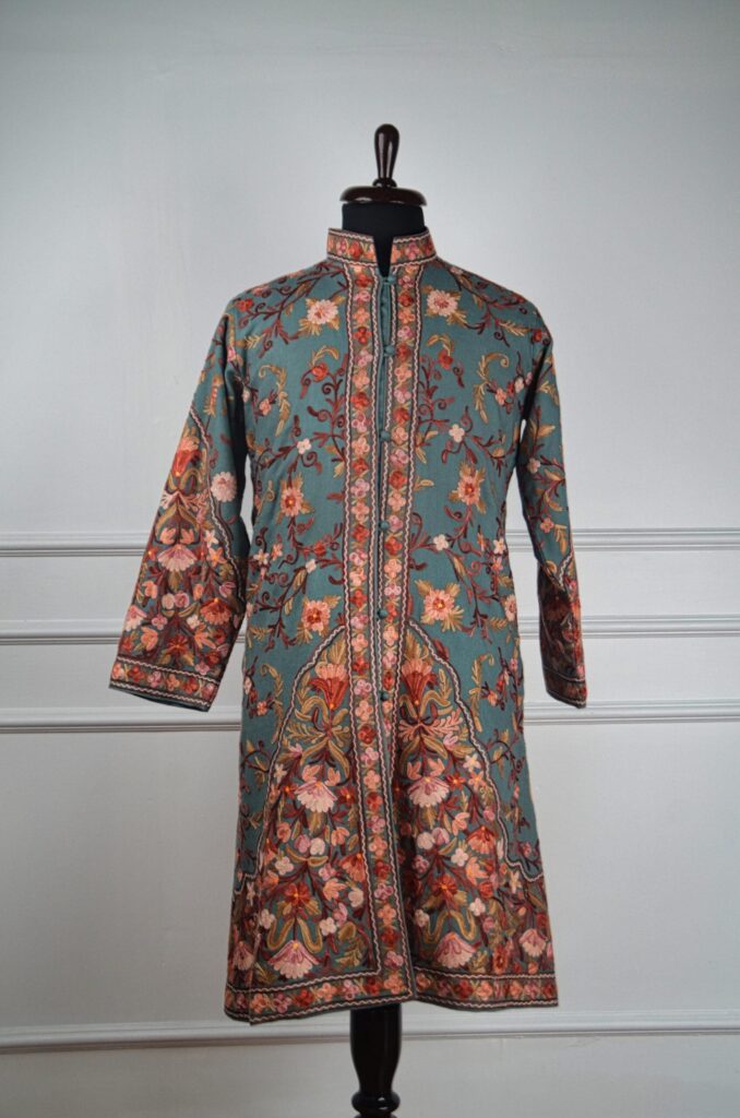 The Autumn Reverie Kashmiri Long Acro Woollen Jacket