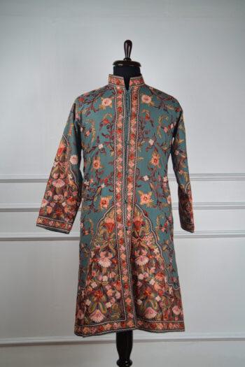 The Autumn Reverie Kashmiri Long Acro Woollen Jacket