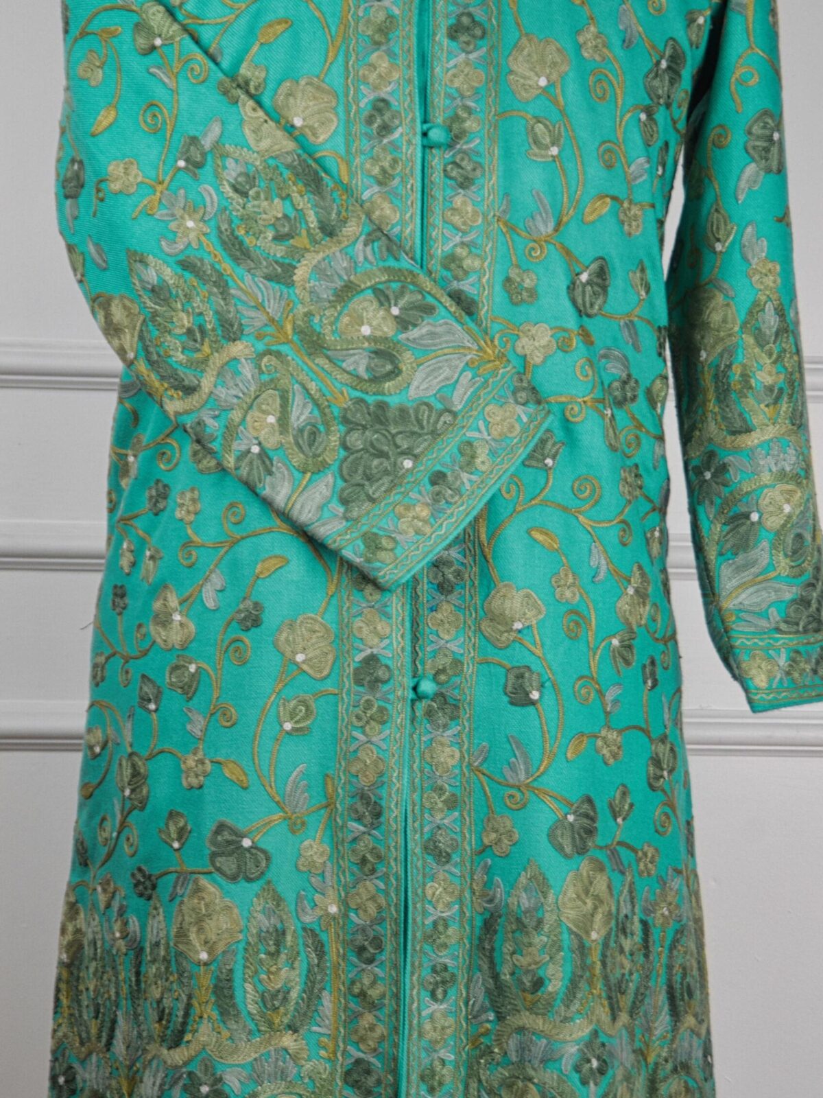 The Emerald Whispers Kashmiri Long Woollen Jacket