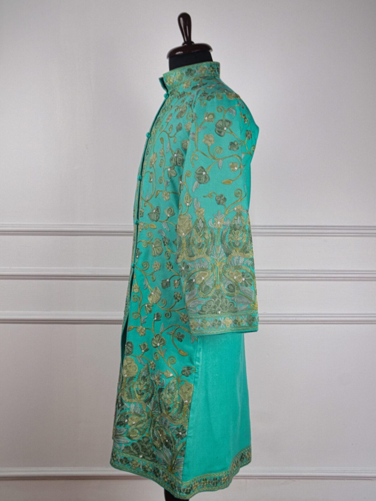 The Emerald Whispers Kashmiri Long Woollen Jacket