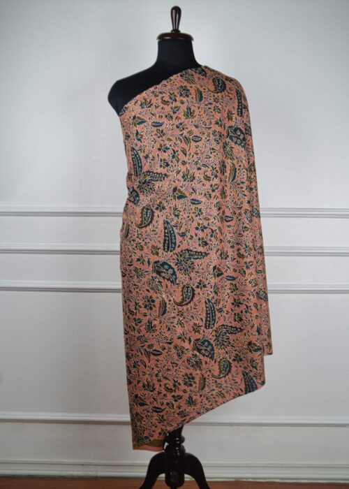 Meadow Mist Hand Embroidered Sozni Art Shawl