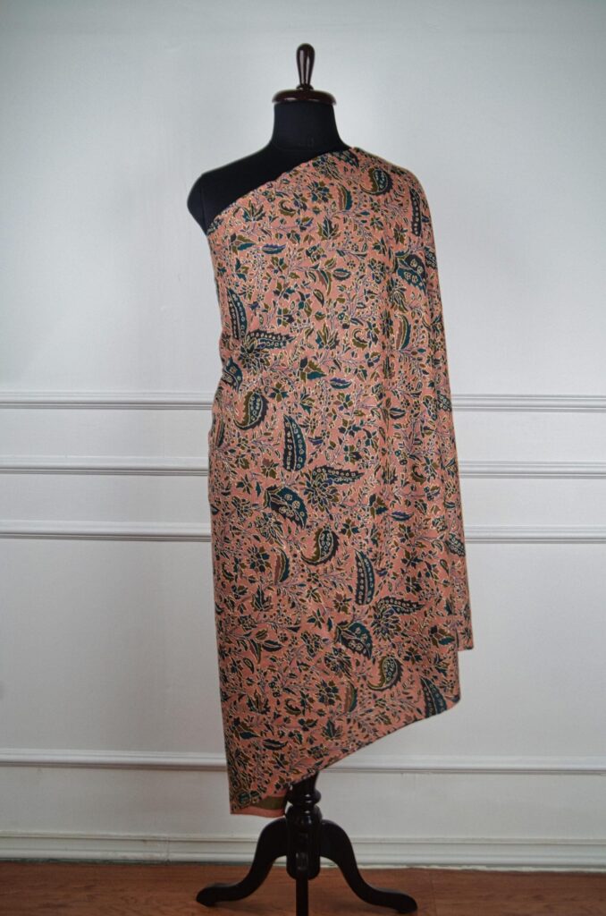 Meadow Mist Hand Embroidered Sozni Art Shawl