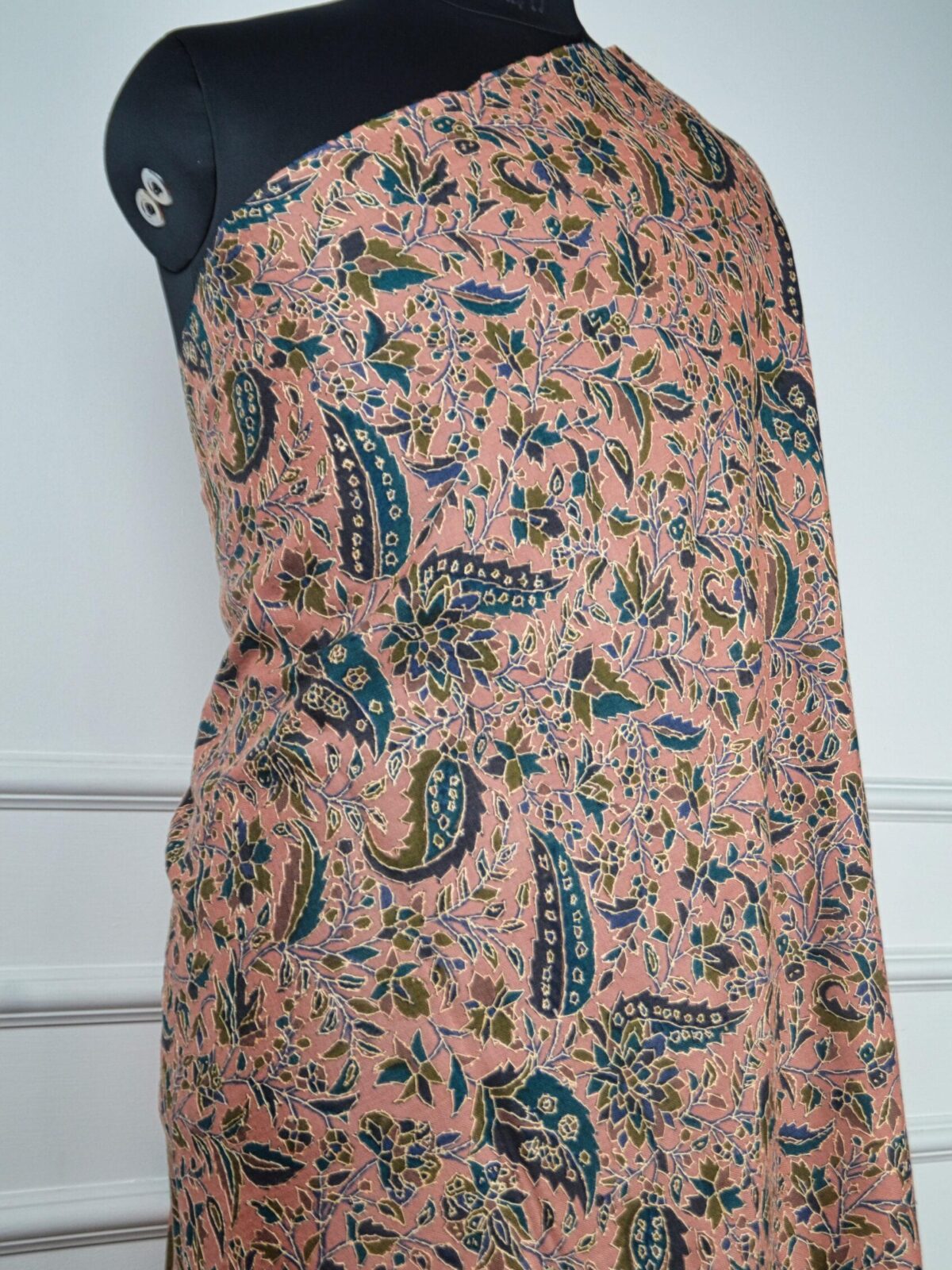 Meadow Mist Hand Embroidered Sozni Art Shawl