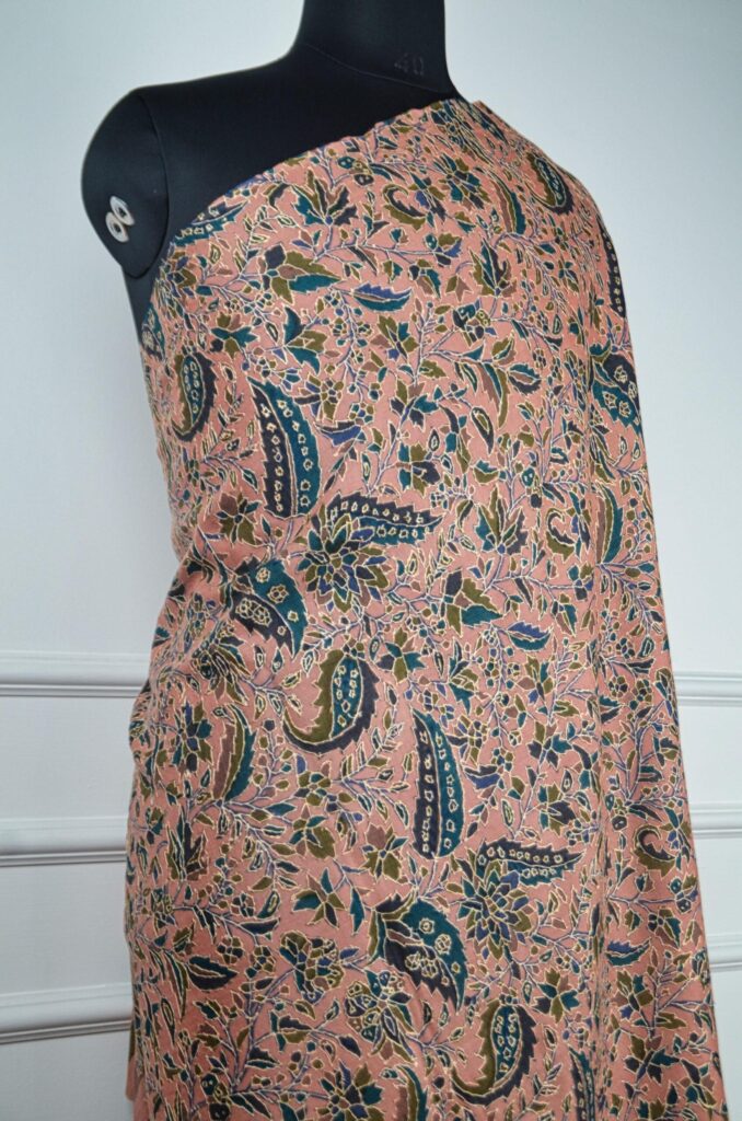 Meadow Mist Hand Embroidered Sozni Art Shawl