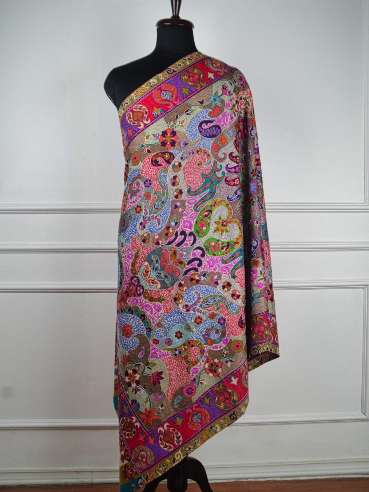 Phoolrang Nazaara Kalamkari Wool Shawl