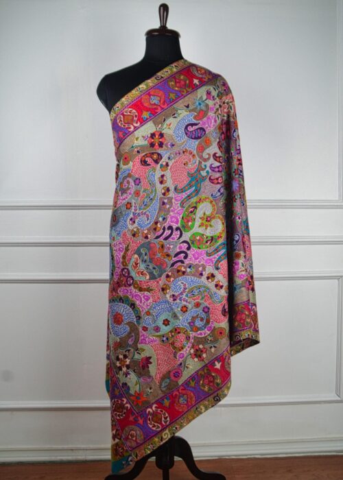 Phoolrang Nazaara Kalamkari Wool Shawl