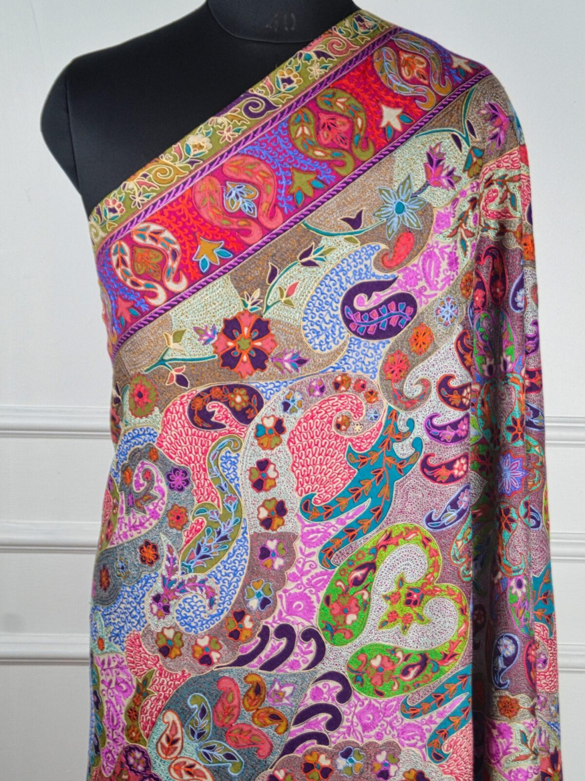 Phoolrang Nazaara Kalamkari Wool Shawl