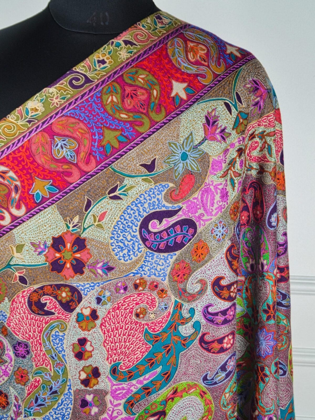 Phoolrang Nazaara Kalamkari Wool Shawl