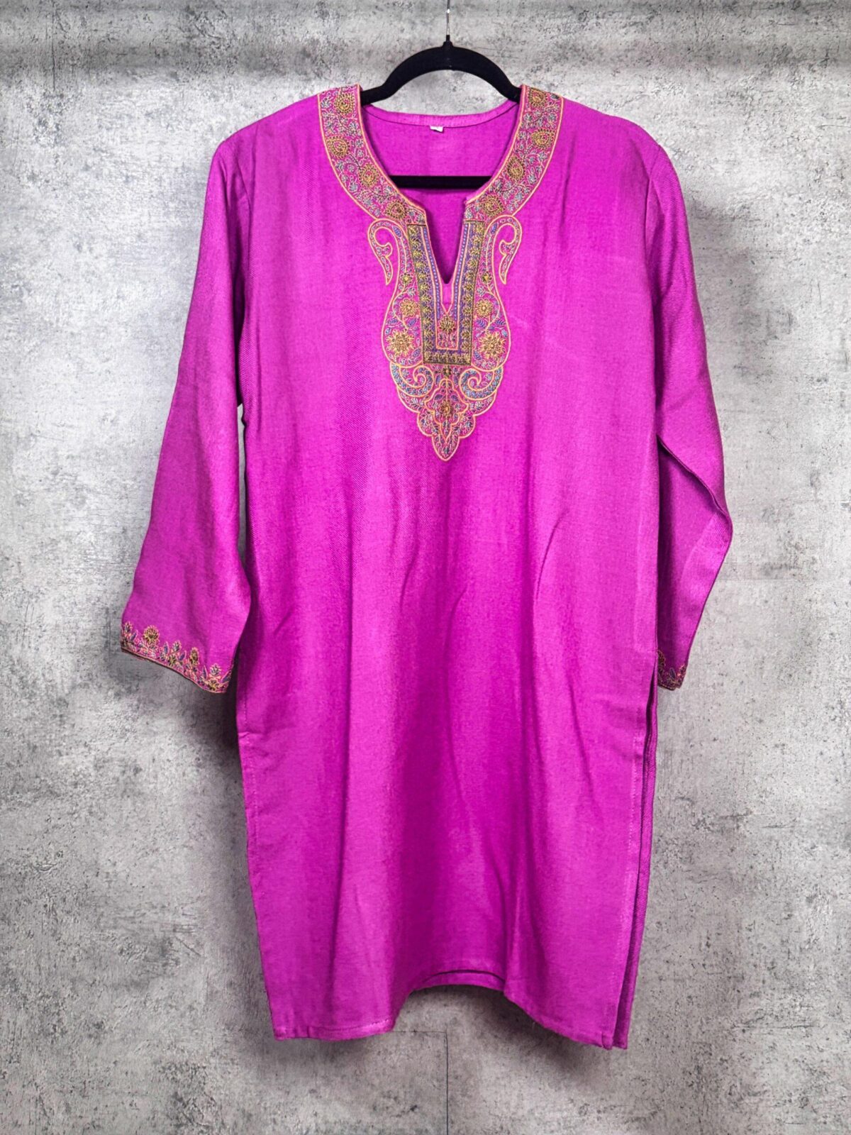 Gulnar Handcrafted Acro Wool Kurti with Kashmiri Needlework