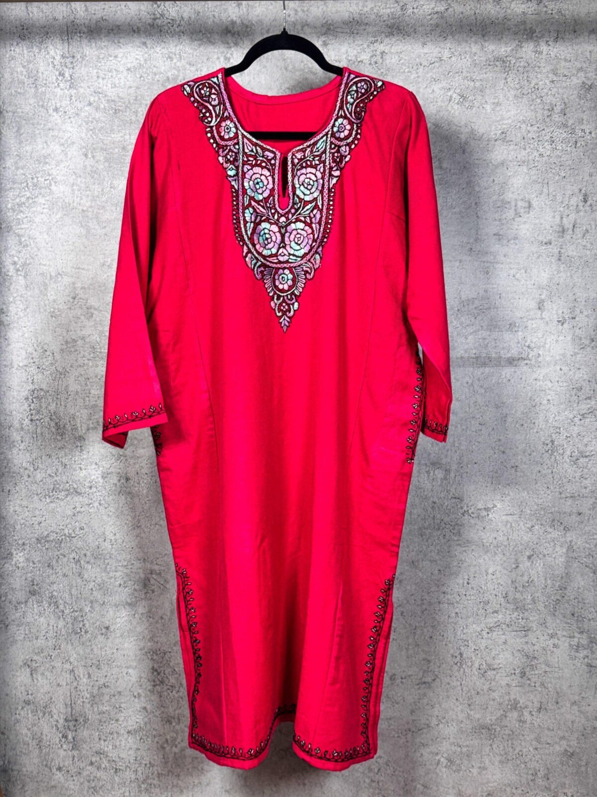 Inaya Deep Rose Hand Needle Work Pheran