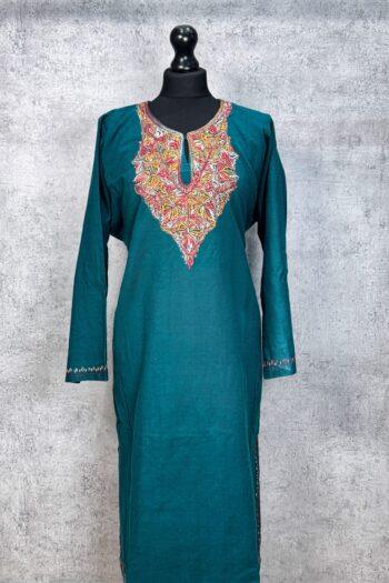 Naazeen Emerald Hand Needle Work Pheran