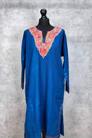 Noorani Sapphire Bloom Hand Needle Work Pheran