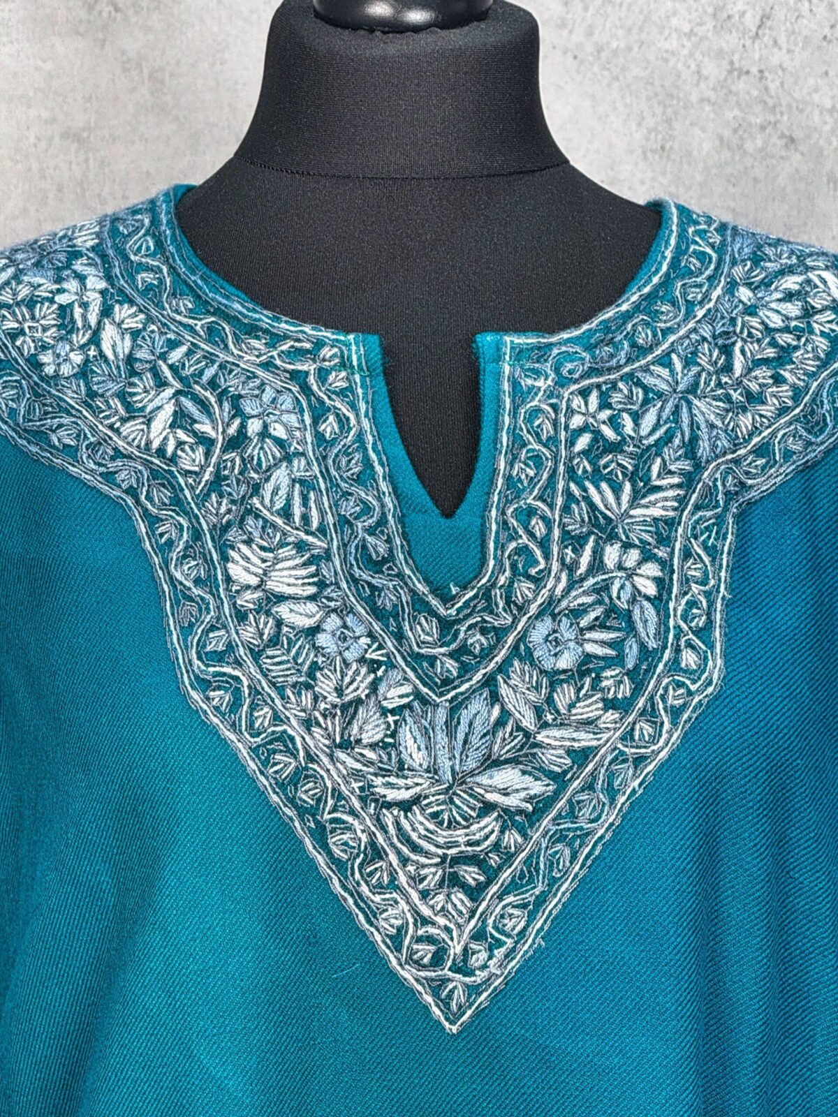 Sabeen Teal Hand Needle Work Pheran
