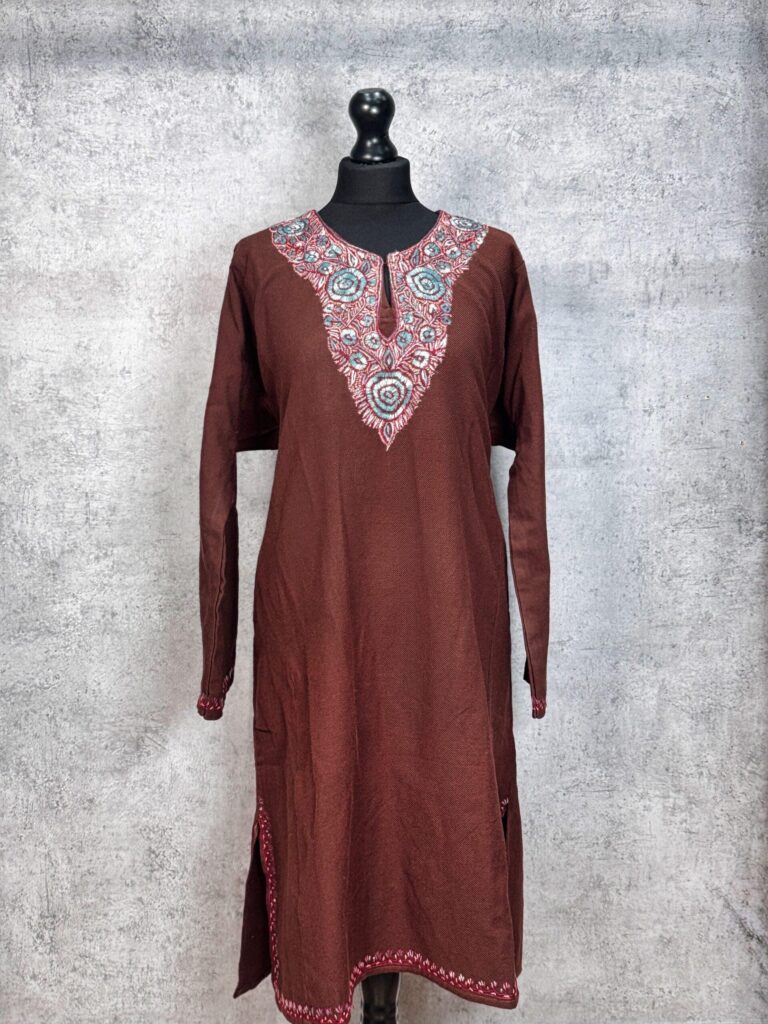 Inaayat Cocoa Hand Needle Work Pheran