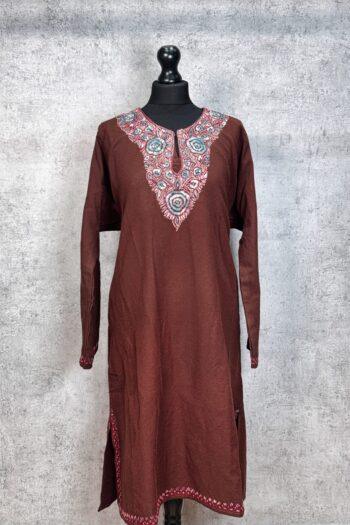 Inaayat Cocoa Hand Needle Work Pheran