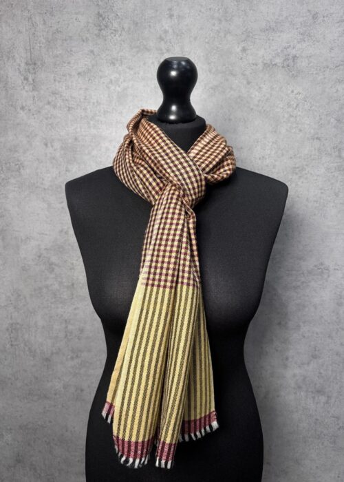 Rustic Heritage Hand-Woven Wool Scarf
