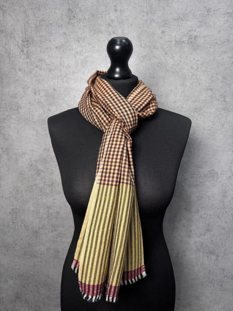 Rustic Heritage Hand-Woven Wool Scarf
