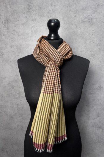 Rustic Heritage Hand-Woven Wool Scarf