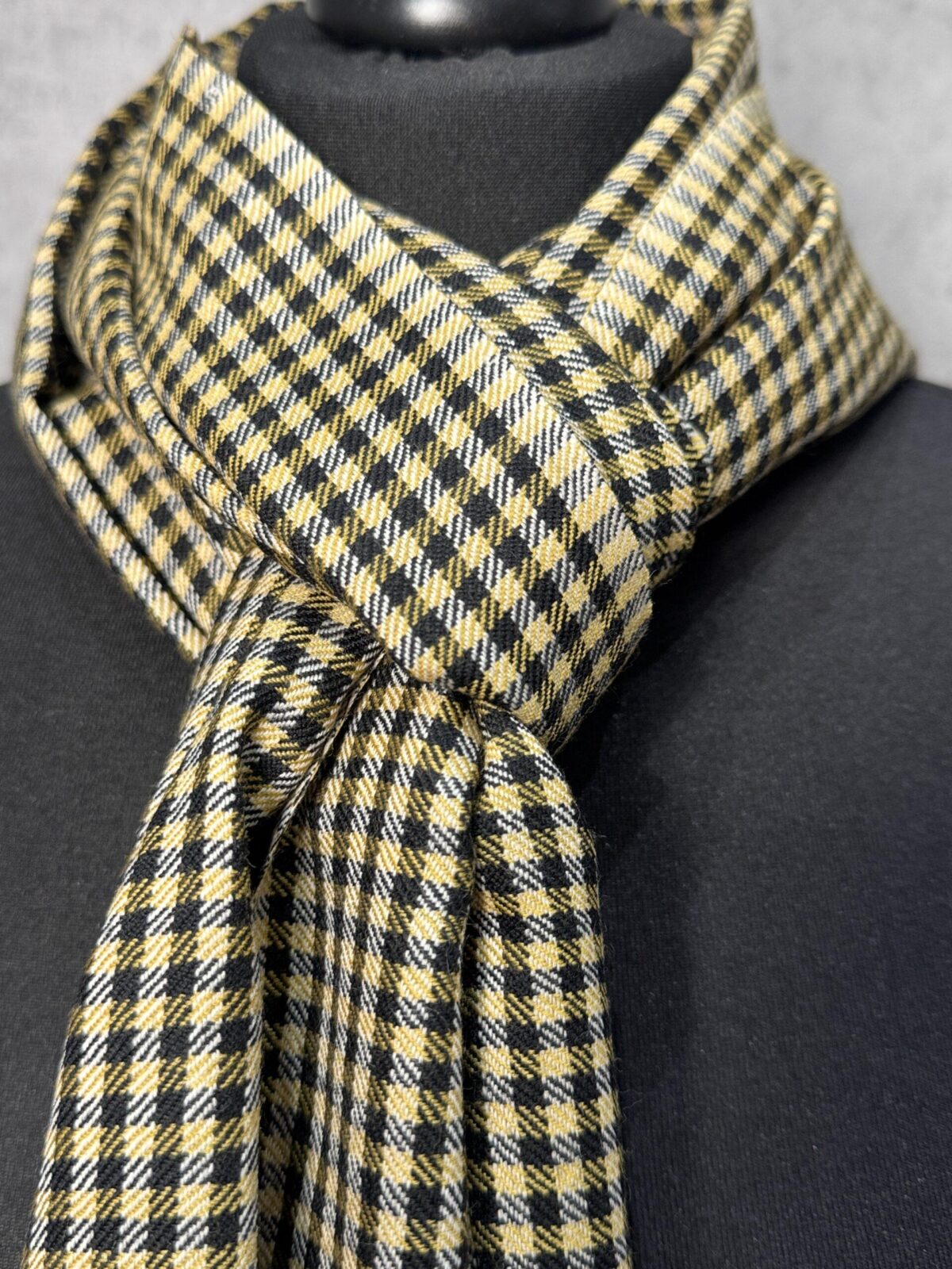 Monochrome Heritage Check Wool Scarf