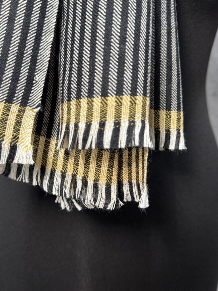 Monochrome Heritage Check Wool Scarf