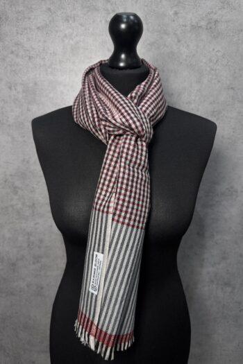 Crimson Check Classic Wool Scarf