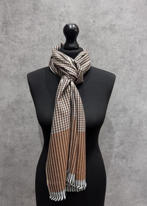 Rustic Grid Wool Scarf