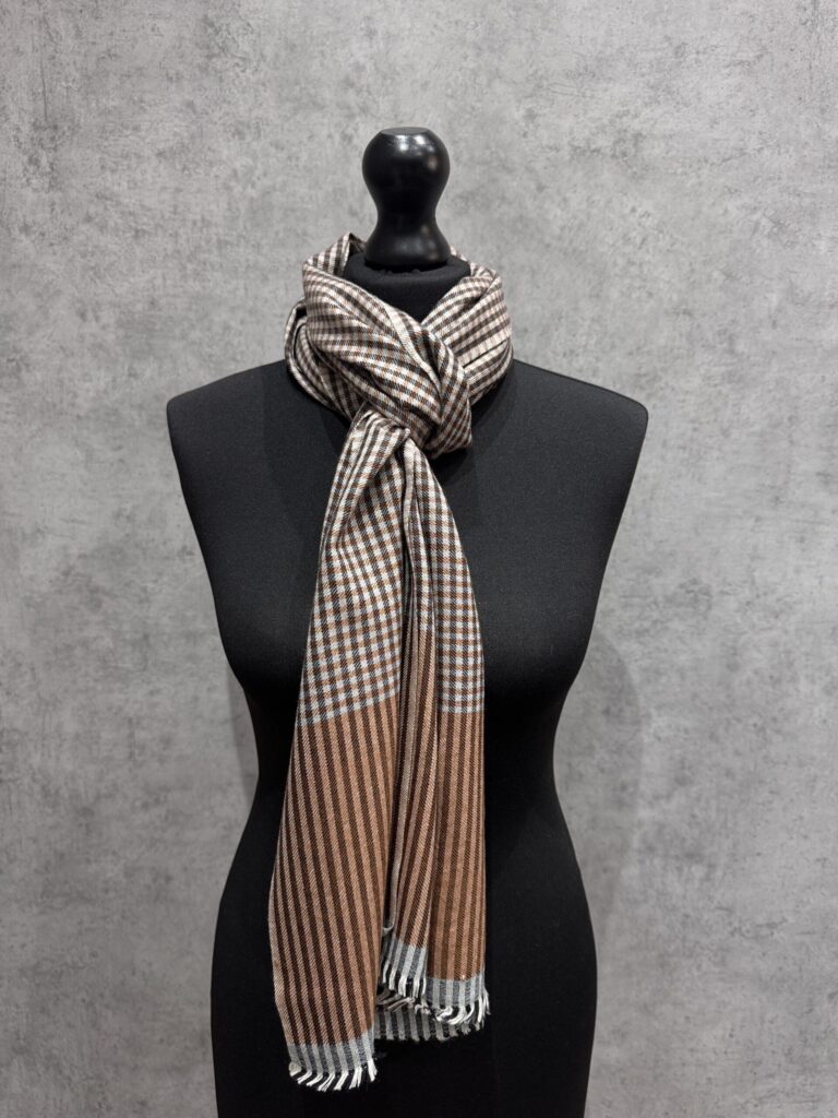 Rustic Grid Wool Scarf