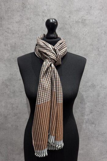 Rustic Grid Wool Scarf