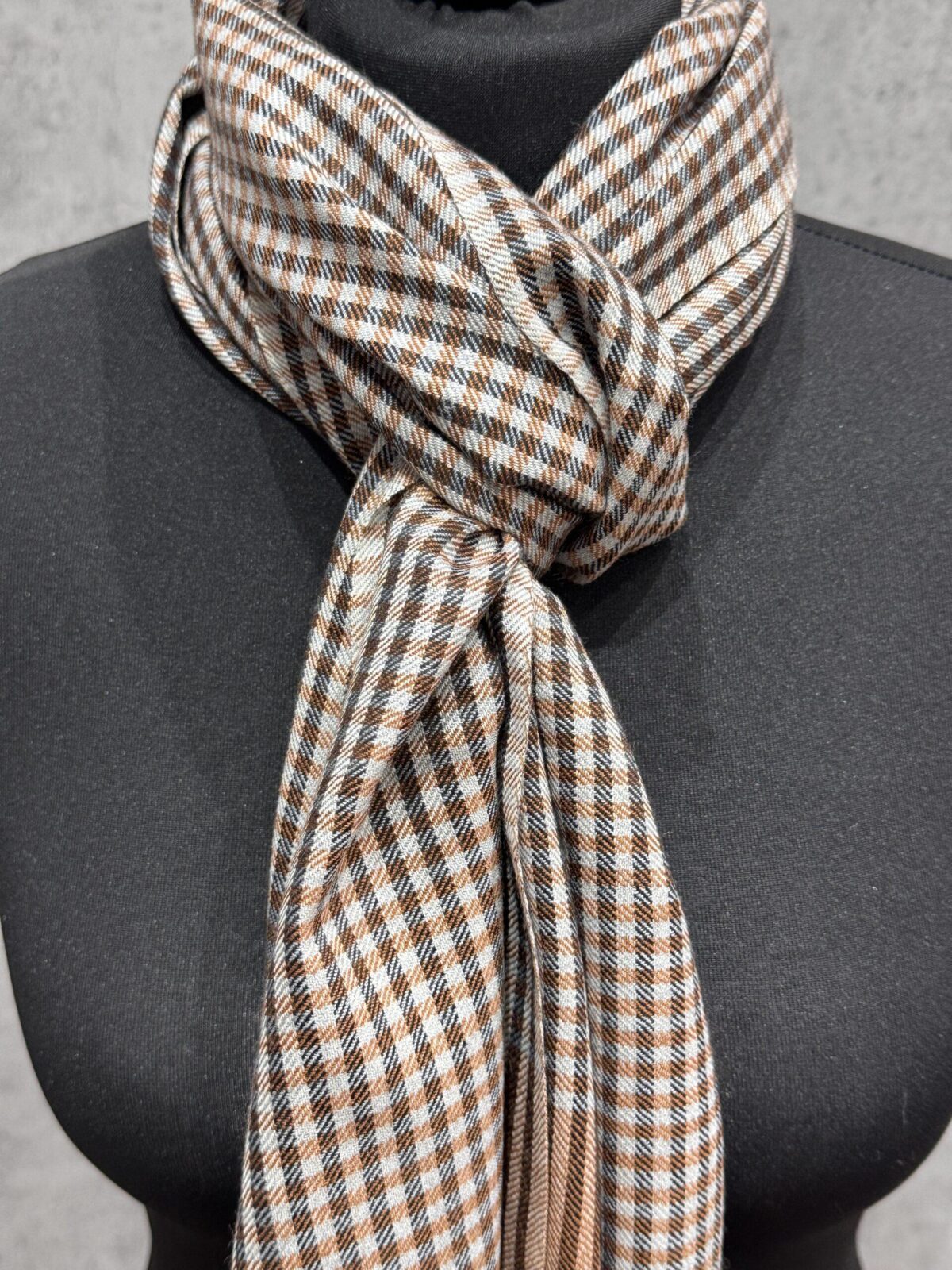Rustic Grid Wool Scarf
