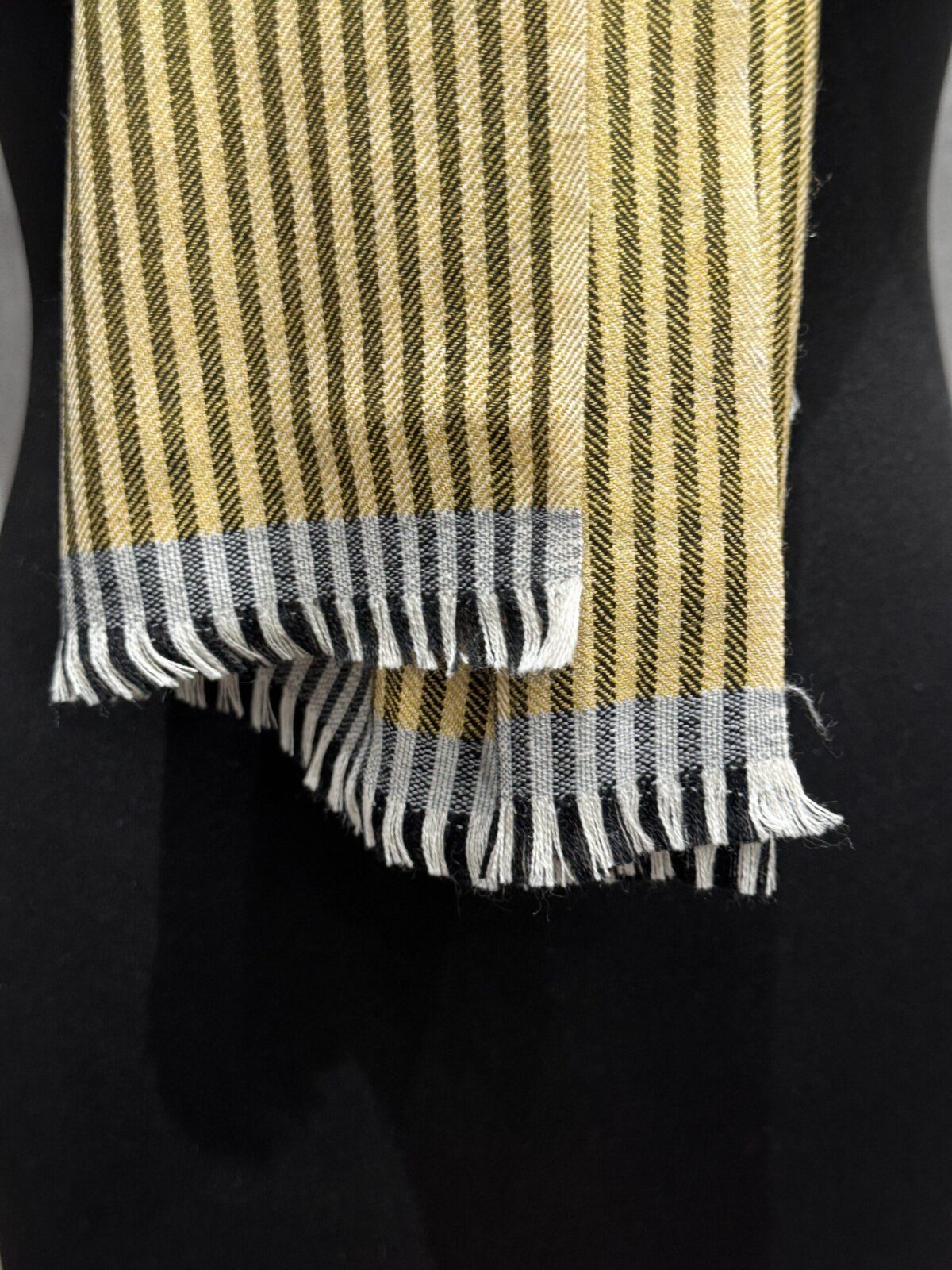 Golden Grid Wool Scarf