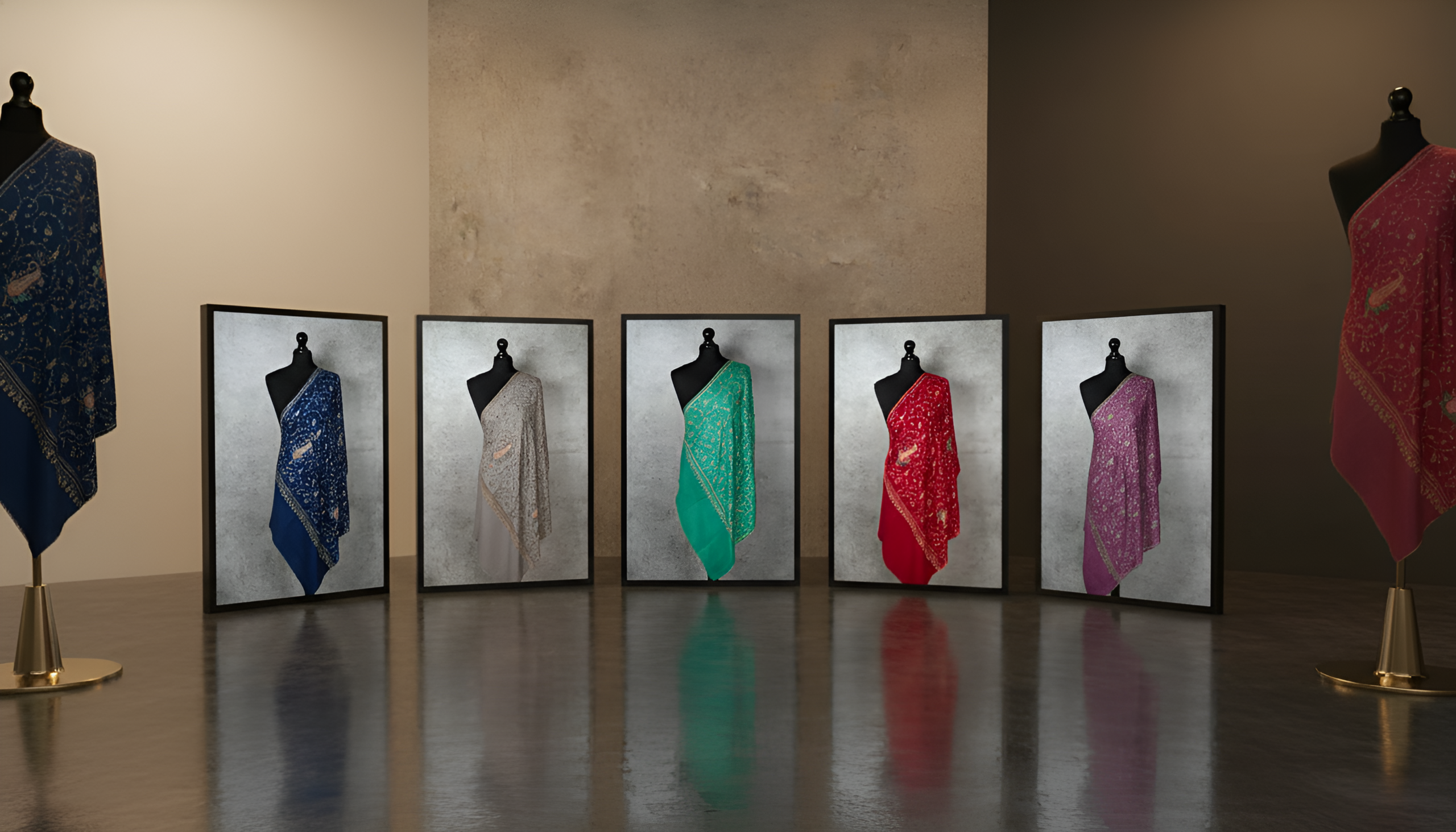 Heritage Sozni Work Pashmina – High-End Studio Presentation