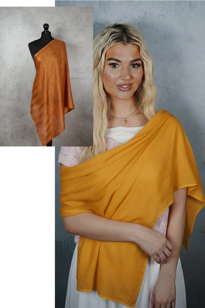 Radiant Gold Evening Shawl