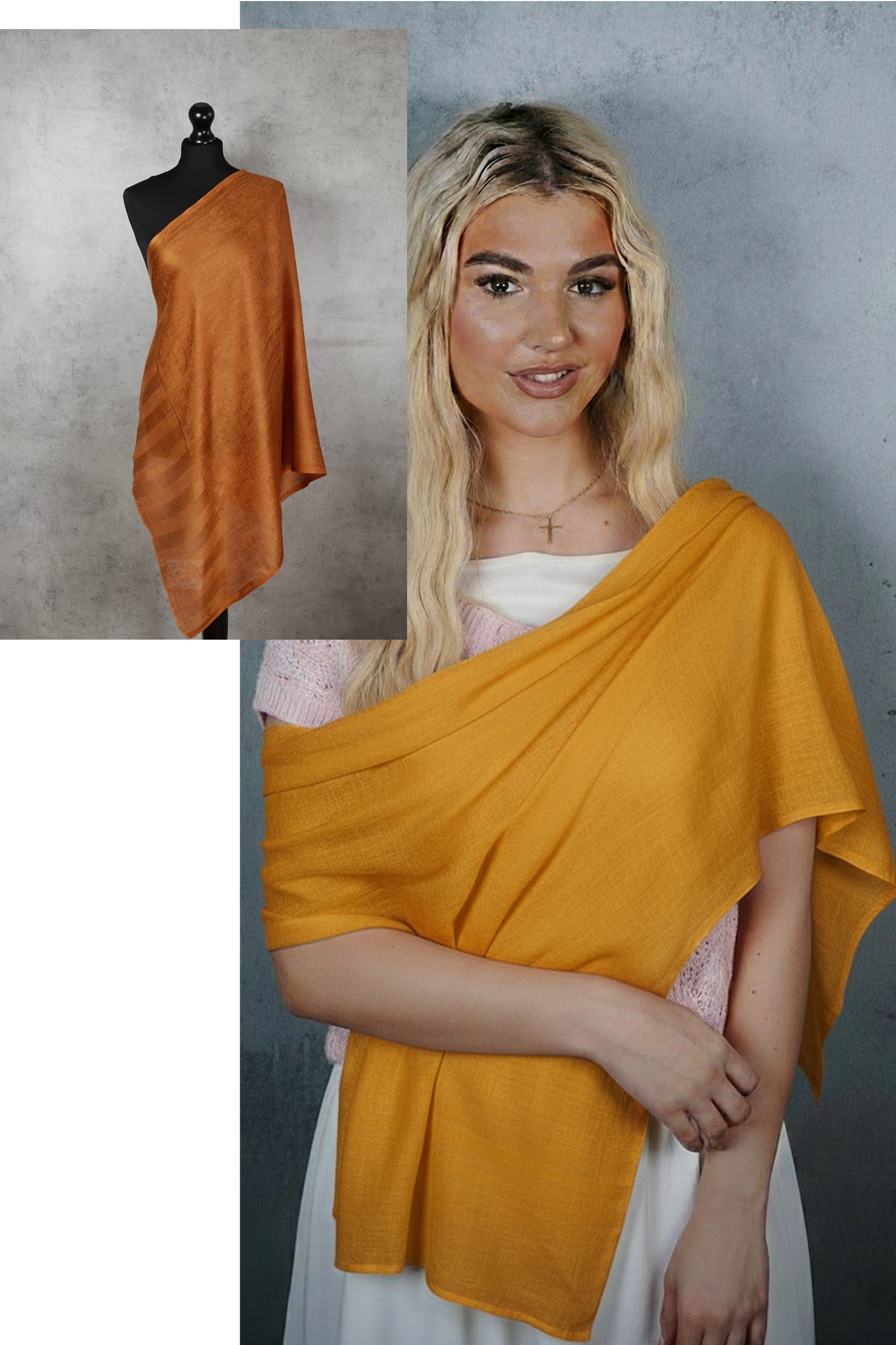 Radiant Gold Evening Shawl