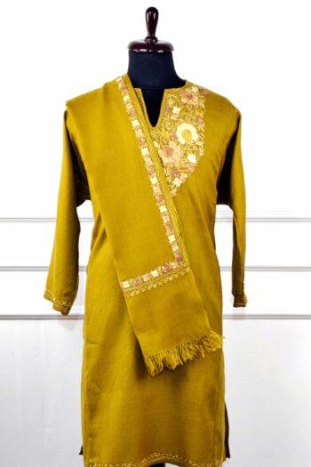 Zard-e-Naz  Aari Embroidered Wool Pheran