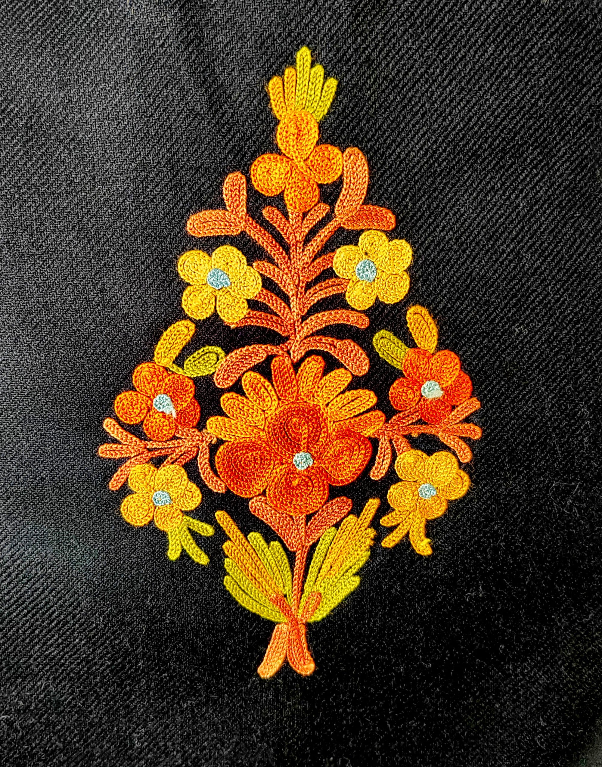 11c-600x764 Zard-e-Shab Aari Embroidered Wool Pheran - Image 2