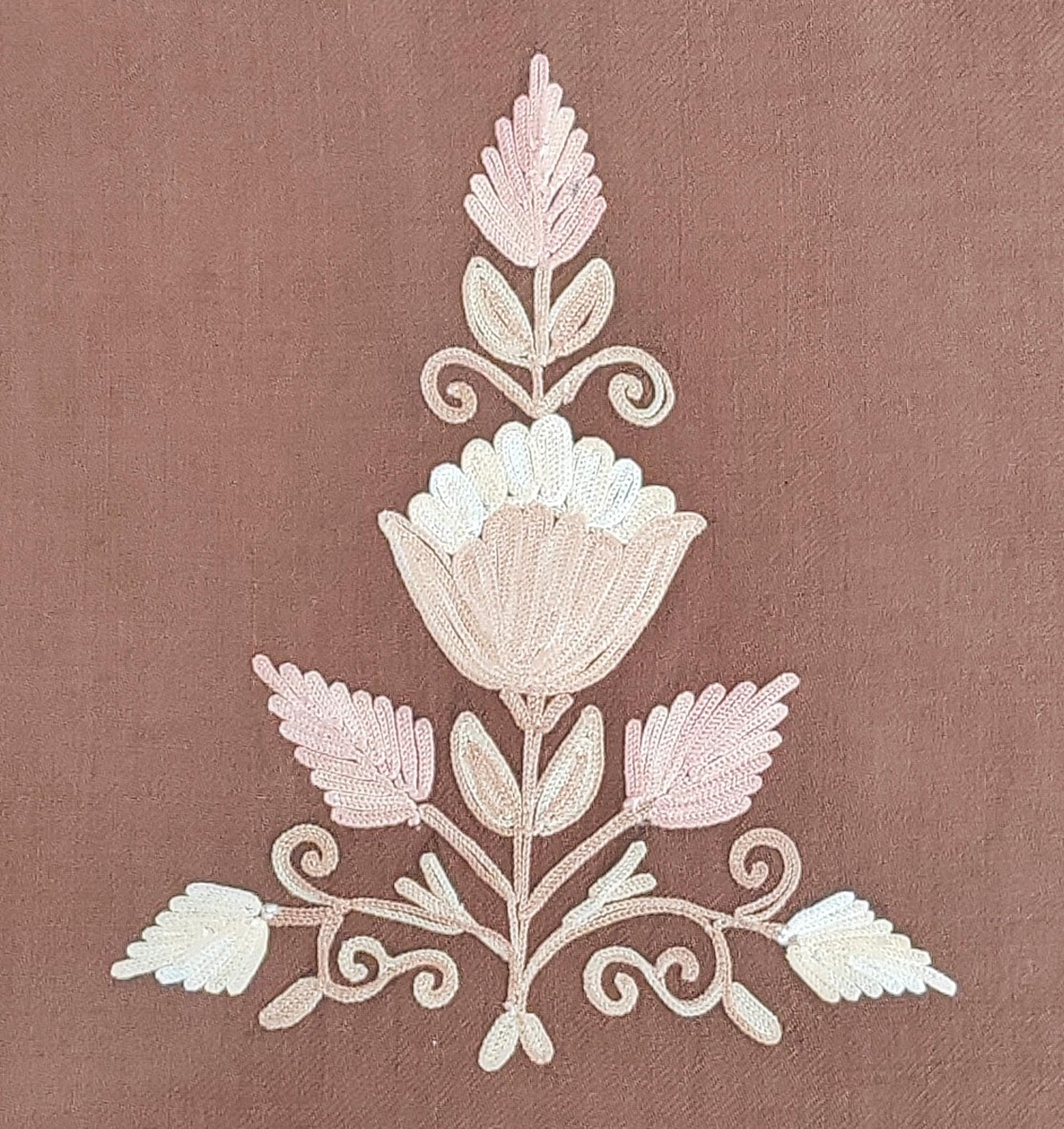 7a-1-600x637 Shaam-e-Russet Aari Embroidered Wool Pheran - Image 2