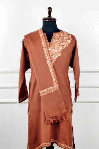 Shaam-e-Russet Aari Embroidered Wool Pheran