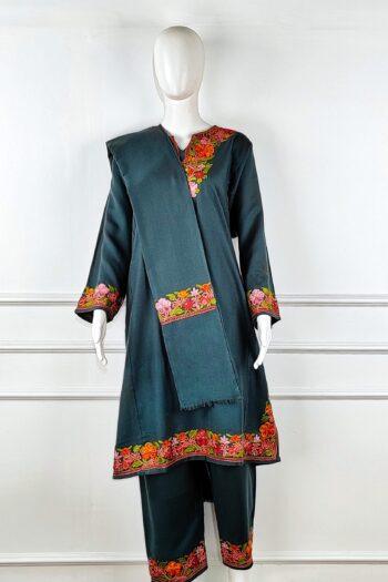 Gul-e-Shaam Aari Embroidered Wool Pheran