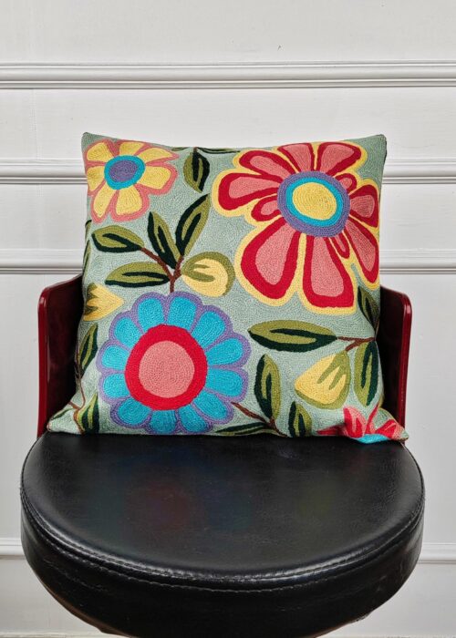 Bloom Reverie Kashmiri Wool Cushion Cover