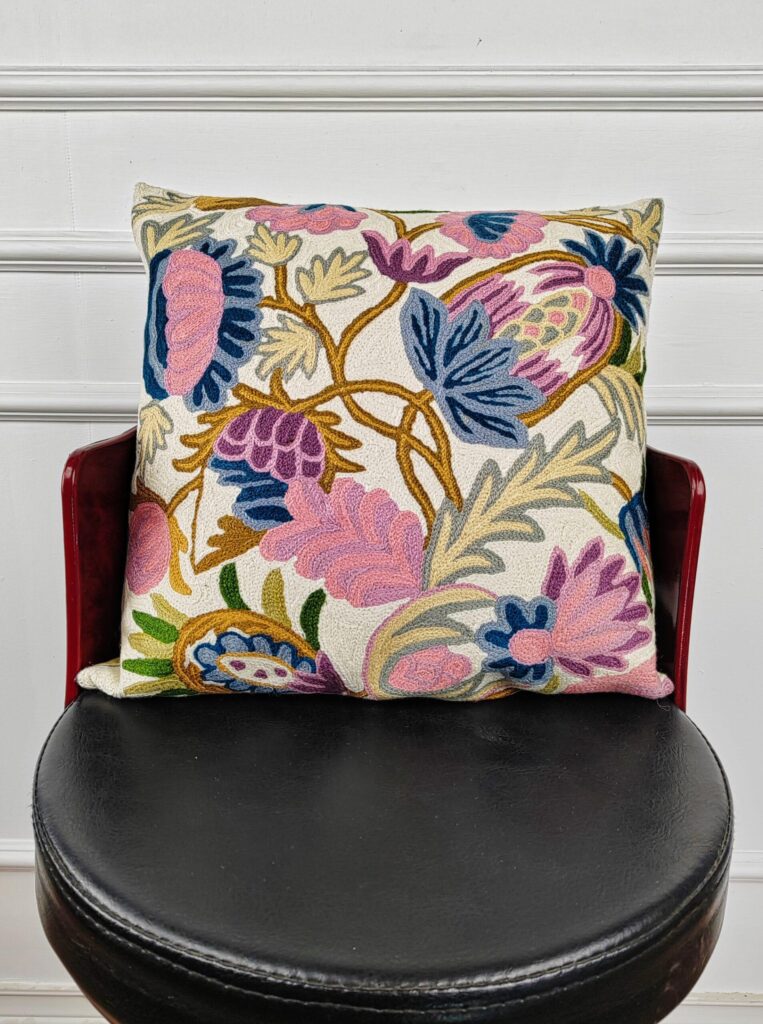 Ivory Garden Reverie Kashmiri Wool Cushion Cover