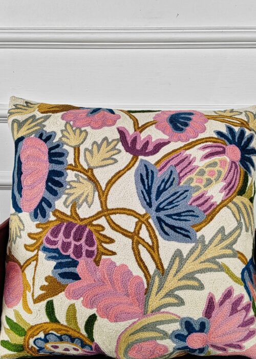 Ivory Garden Reverie Kashmiri Wool Cushion Cover