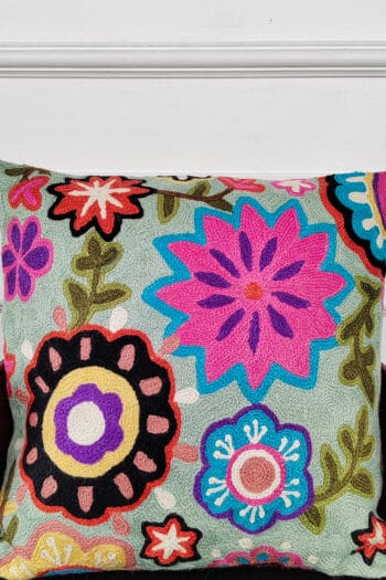 Meadow Pop Kashmiri Wool Cushion Cover