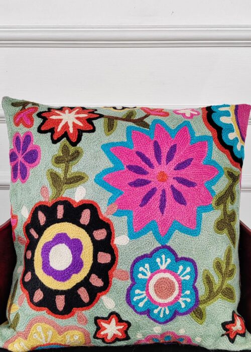 Meadow Pop Kashmiri Wool Cushion Cover