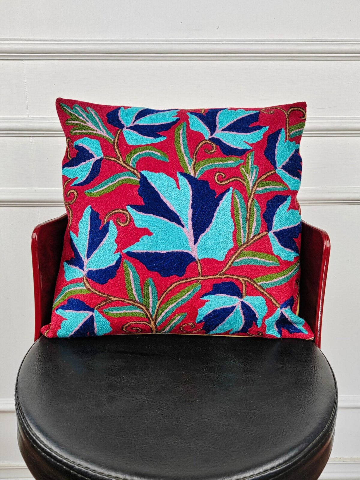 Crimson Canopy Kashmiri Cushion Cover